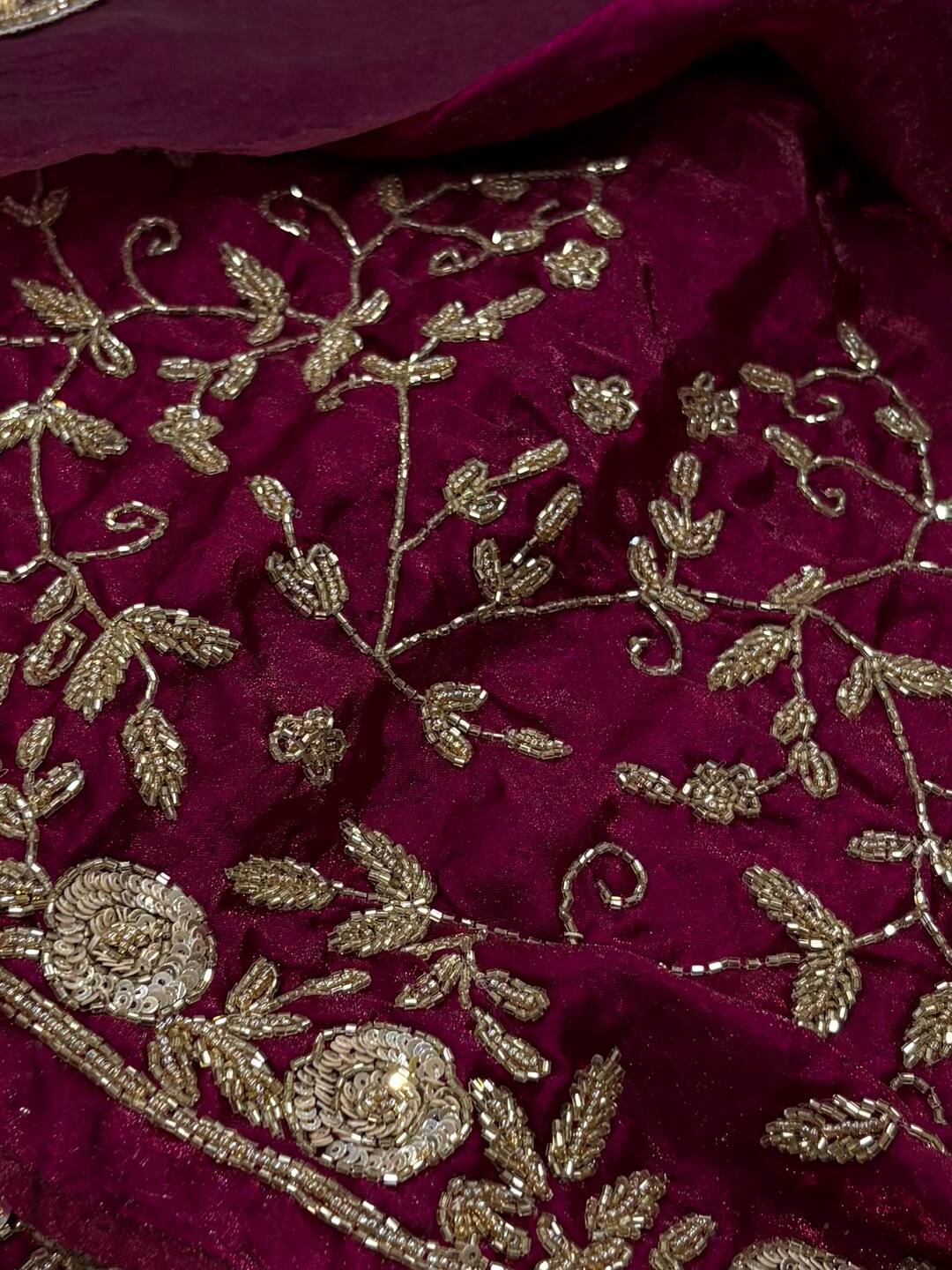 Wine Purple Georgette Saree