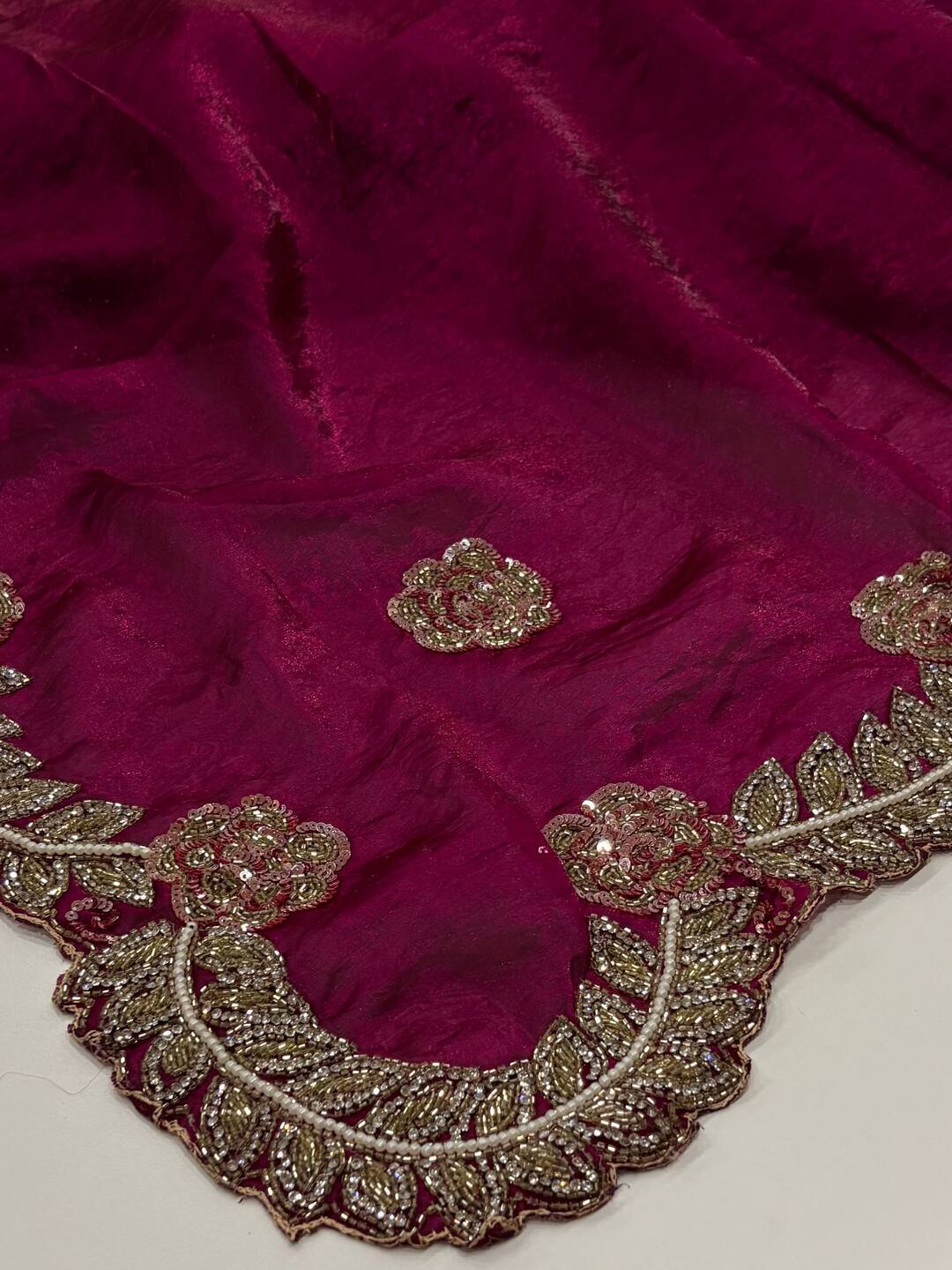 Wine Purple Georgette Saree