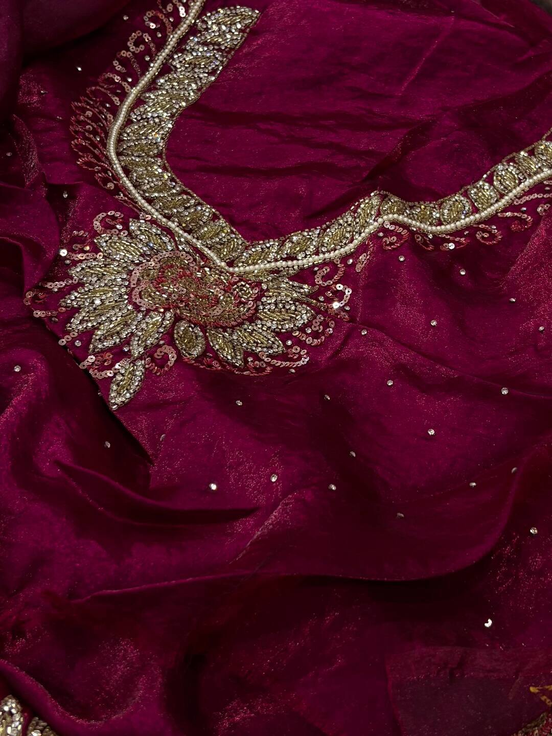 Wine Purple Georgette Saree