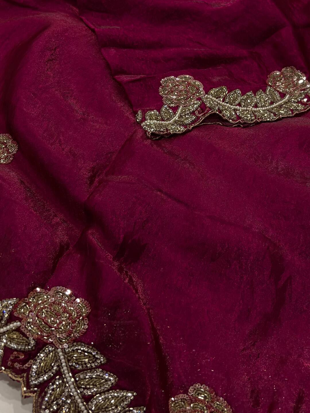 Wine Purple Georgette Saree