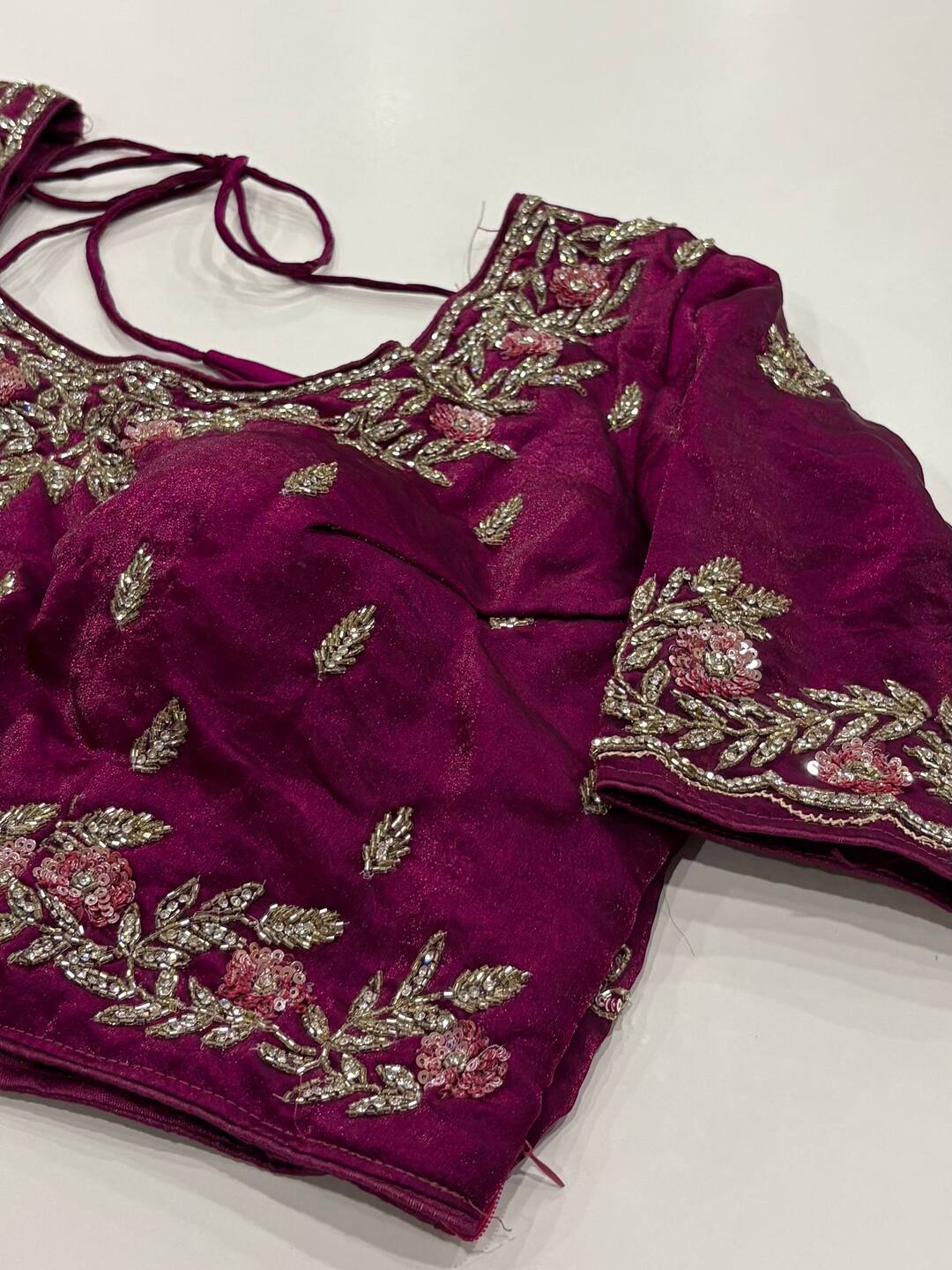 Wine Purple With Blouse Georgette Saree