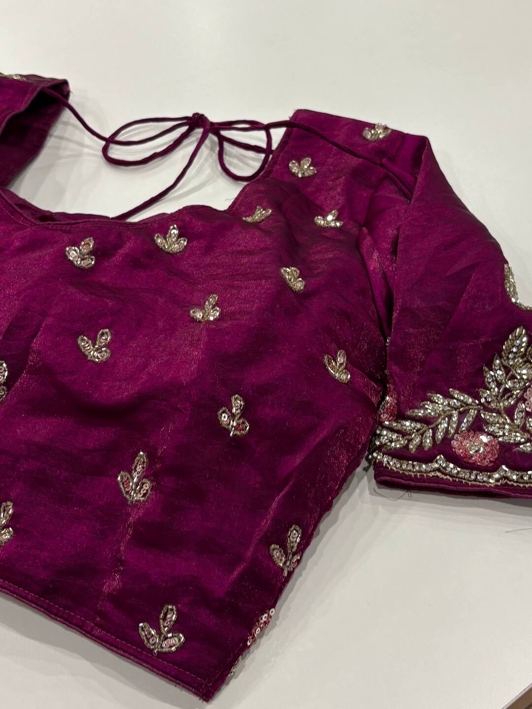 Wine Purple With Blouse Georgette Saree