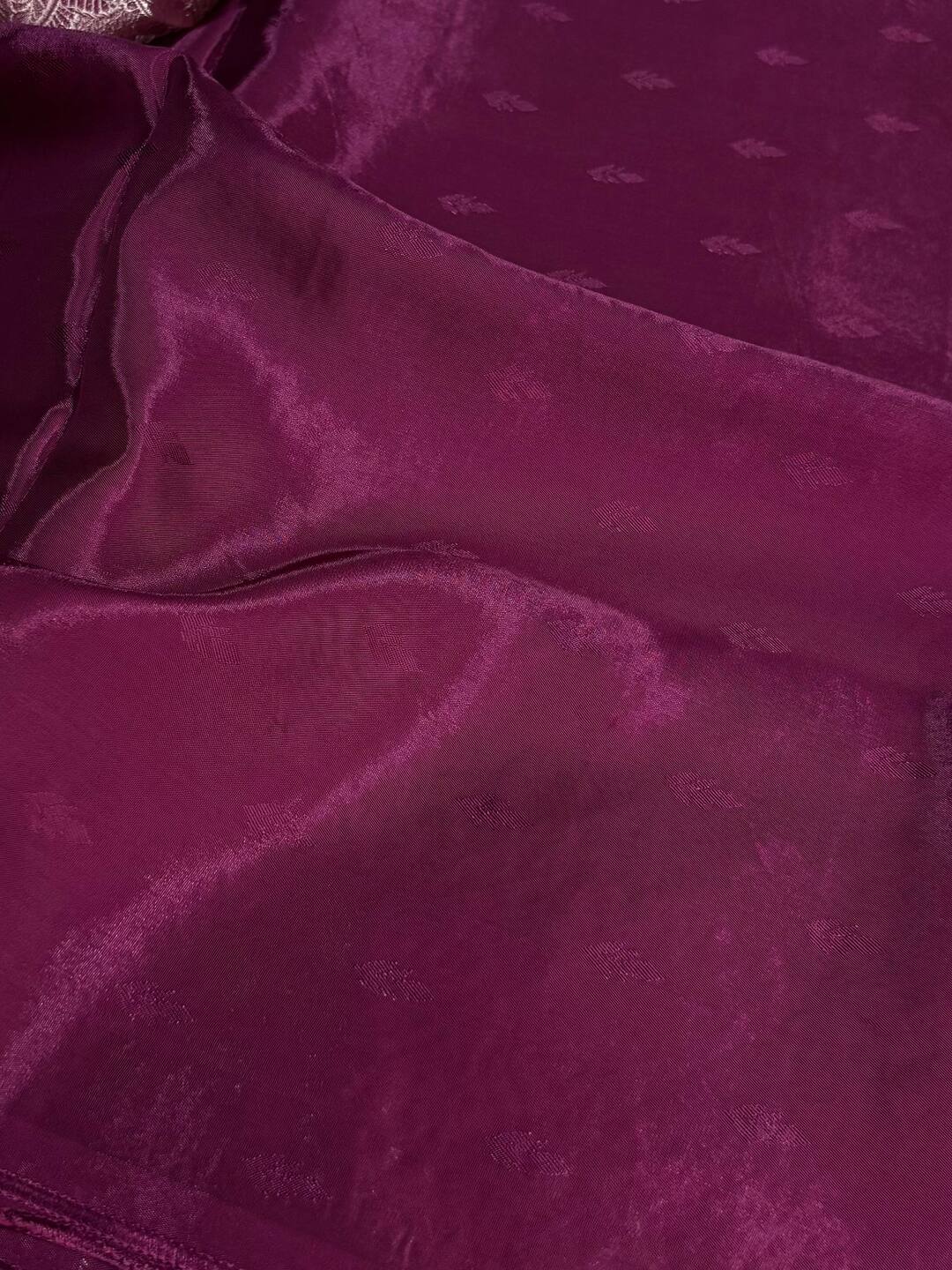 Plum Purple Banaras Satin Silk Saree