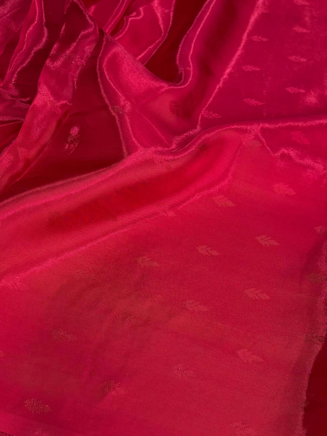 Hot Pink Banaras Satin Silk Saree