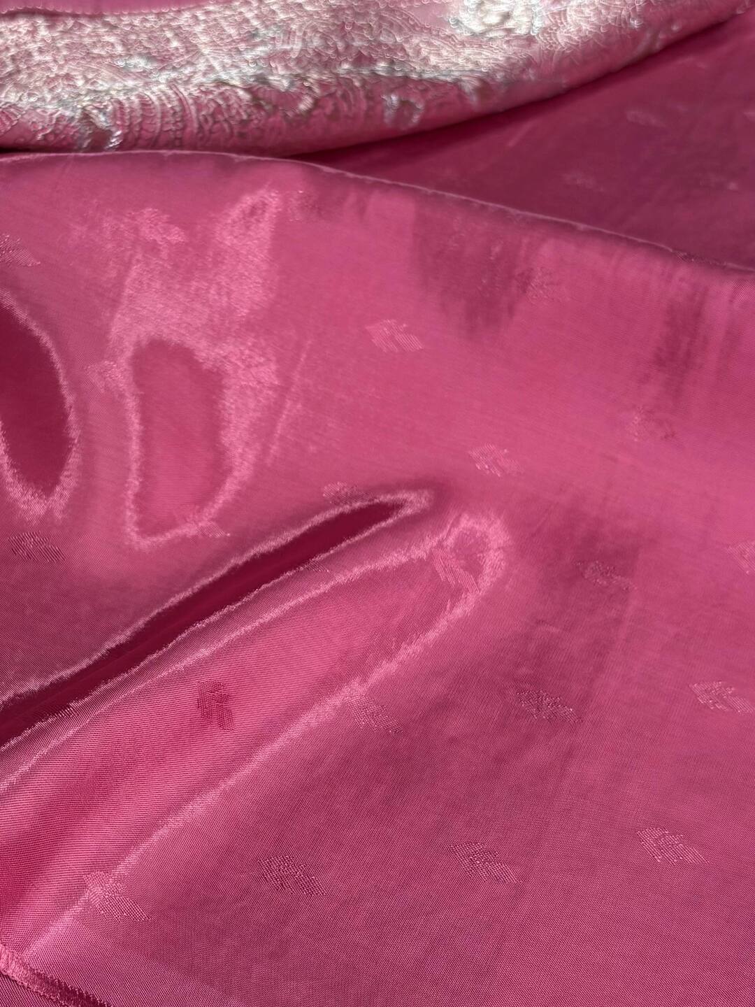 Dusty Pink Banaras Satin Silk Saree