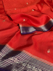 Orange Banaras Cotton Saree