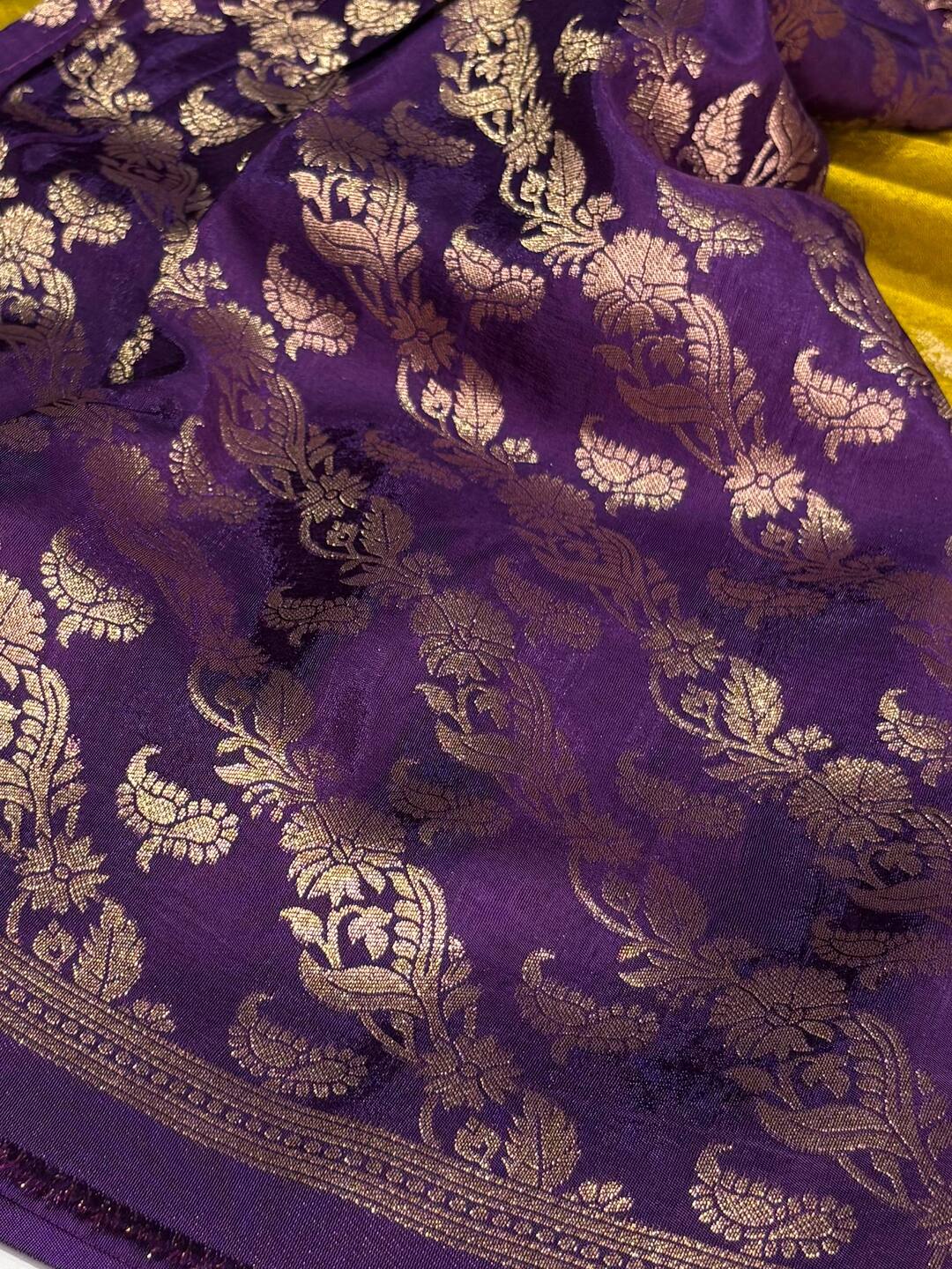 Mustard Yellow Banaras Cotton Saree