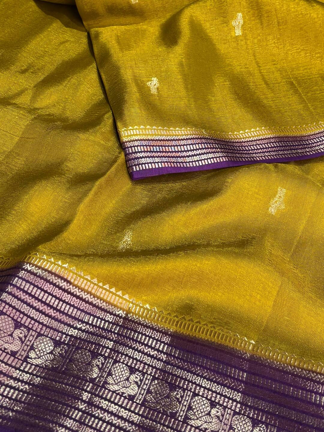 Mustard Yellow Banaras Cotton Saree