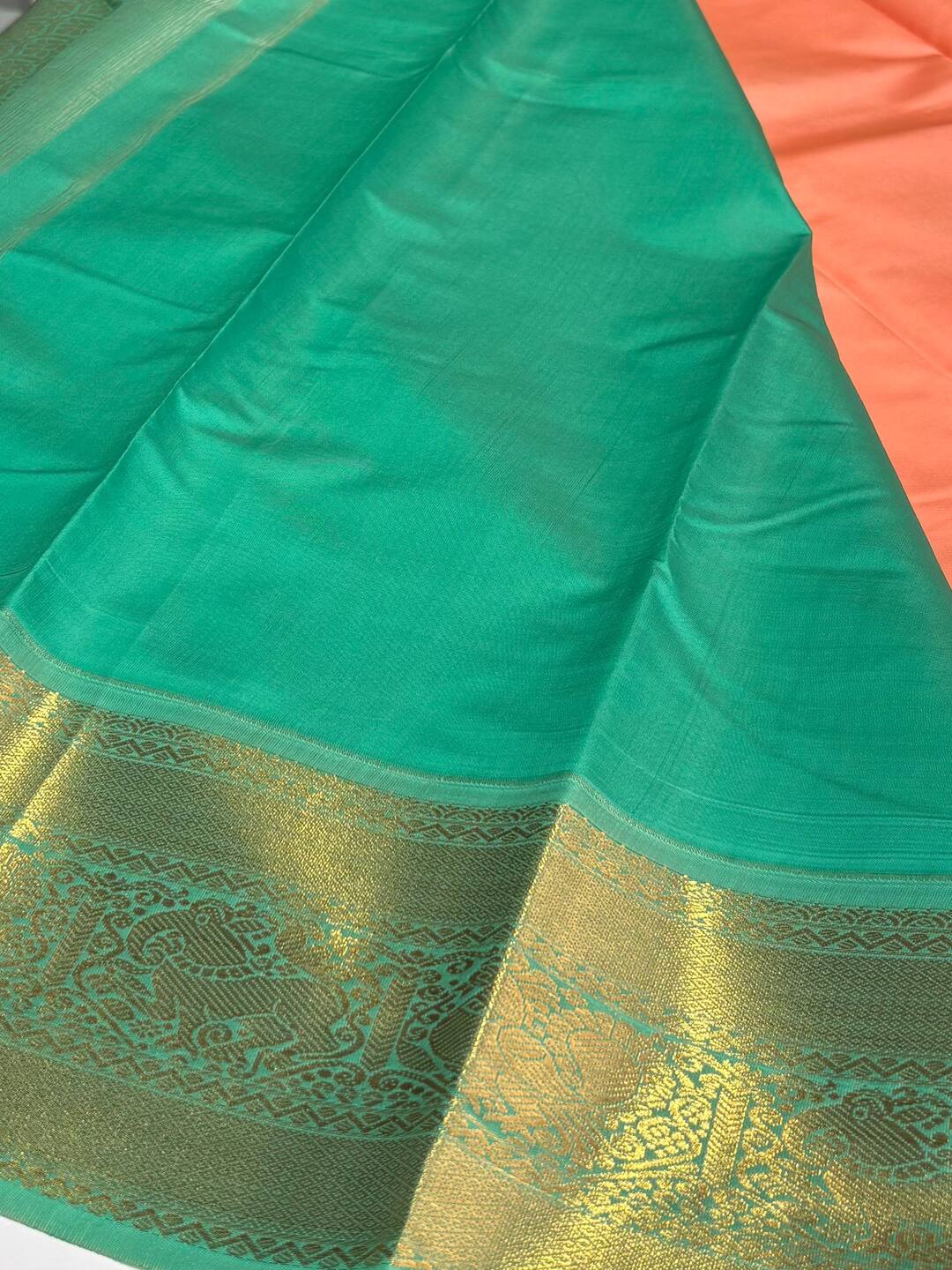 Coral Pink Cotton Silk Saree