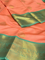 Coral Pink Cotton Silk Saree