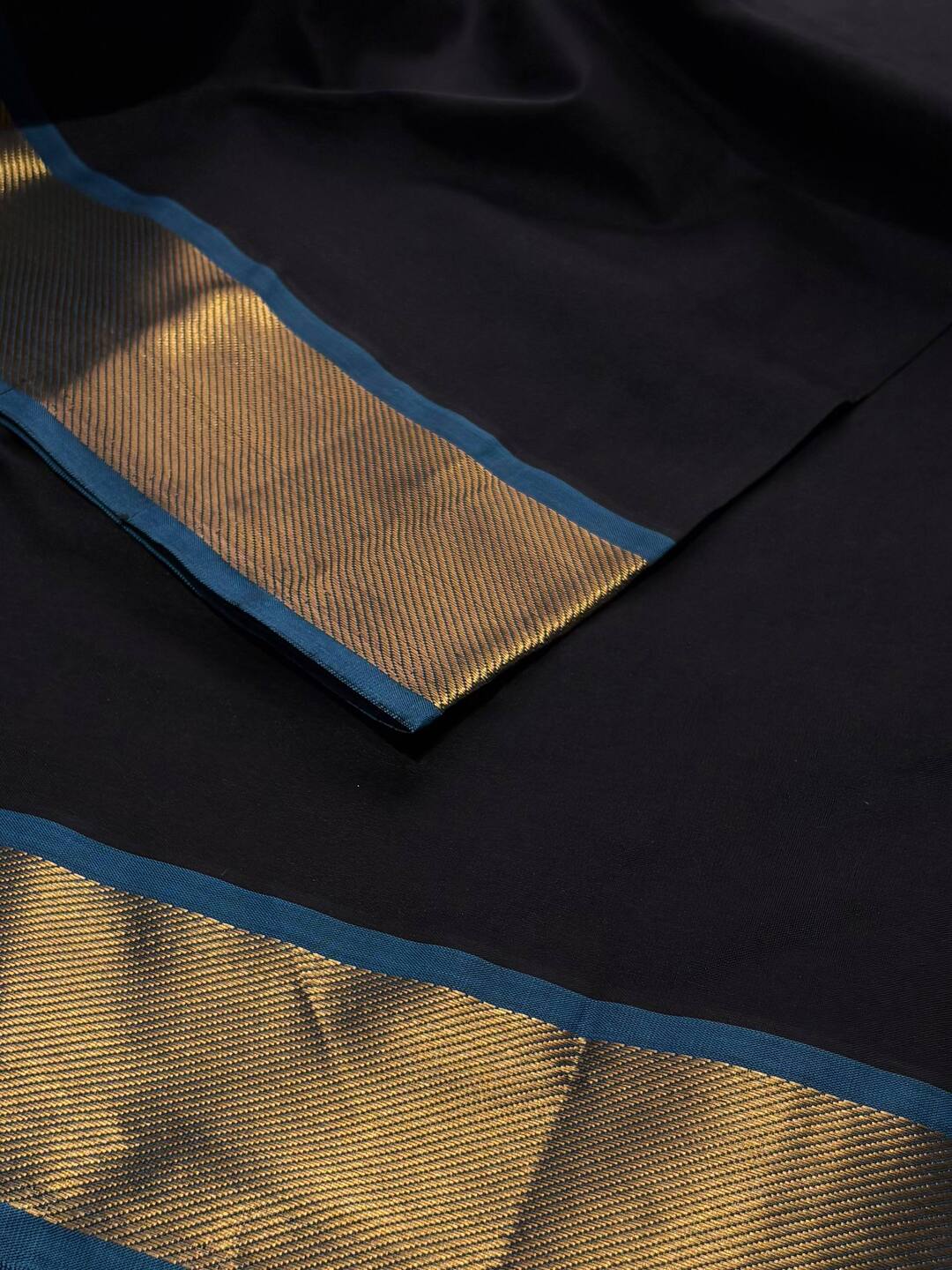 Black Cotton Silk Saree