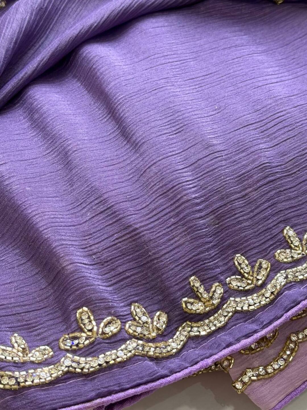 Lavender Purple Georgette saree