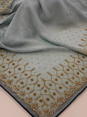 Icy Blue Georgette saree