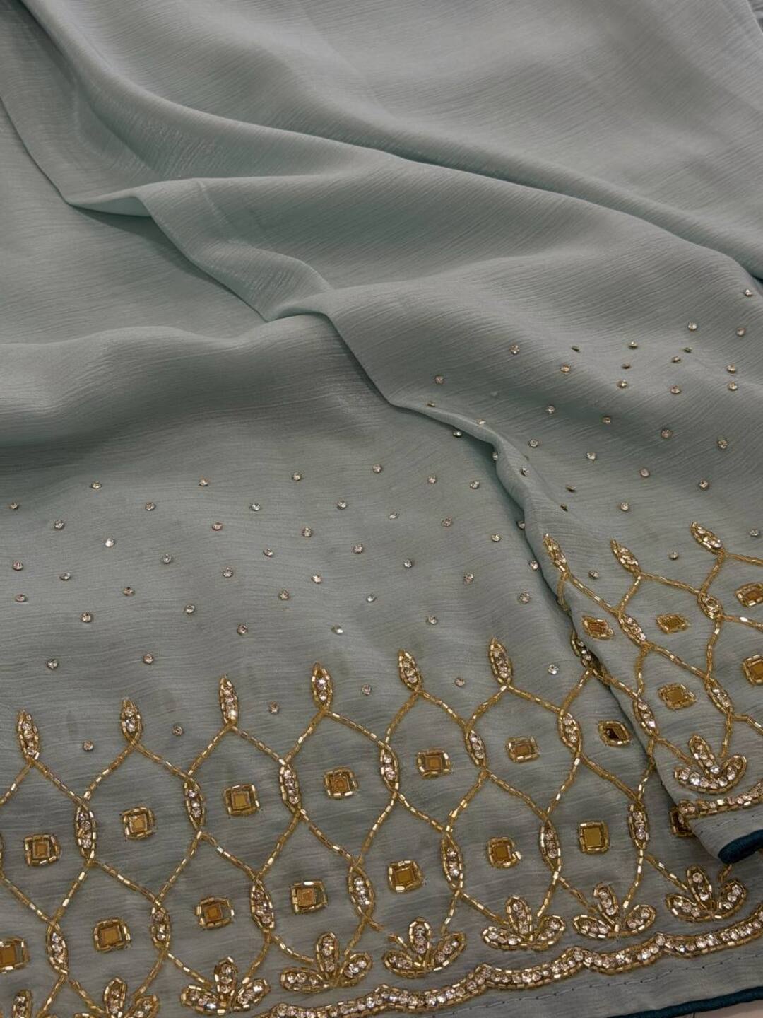 Icy Blue Georgette saree