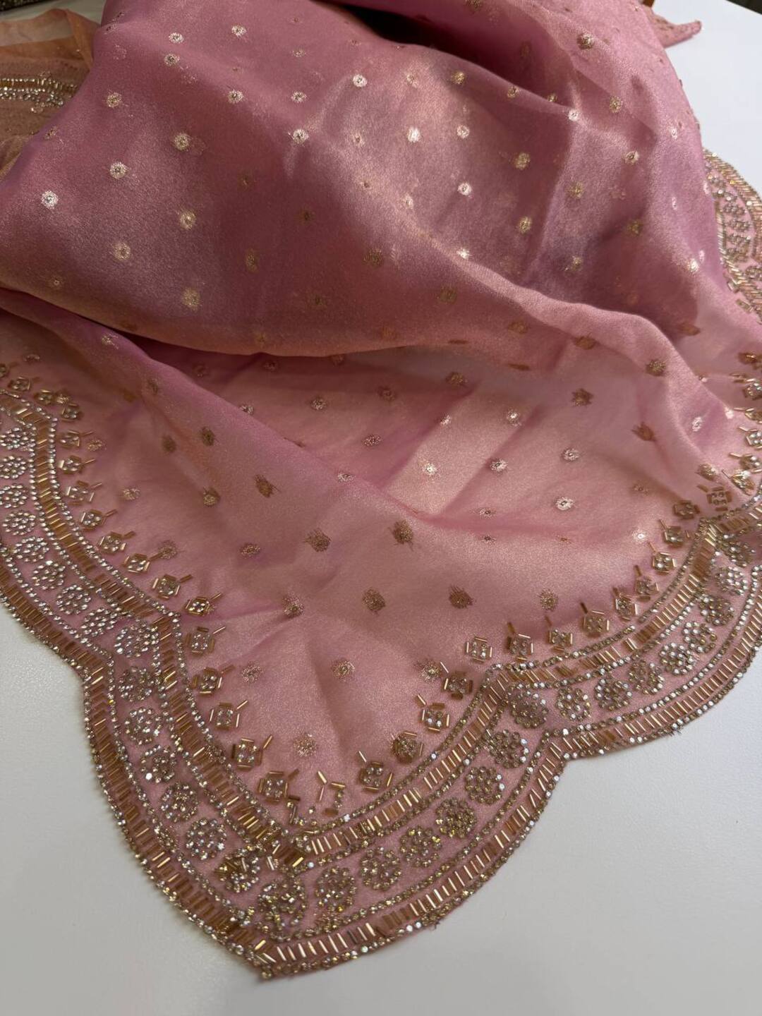 Dusty Pink Georgette saree