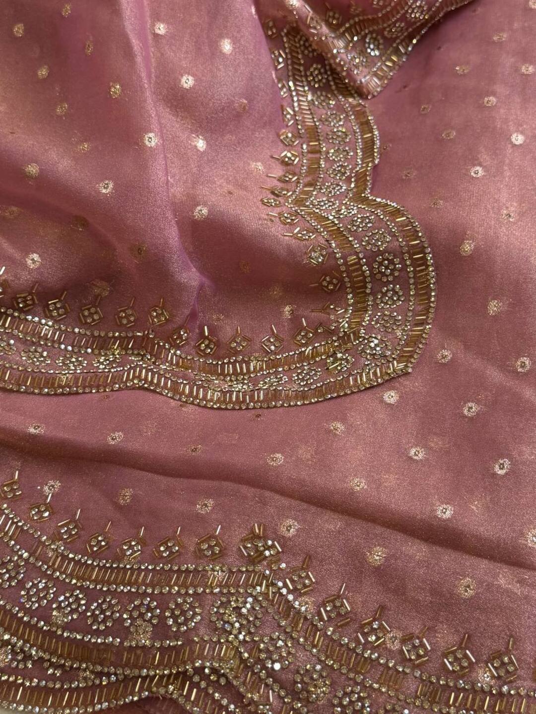 Dusty Pink Georgette saree