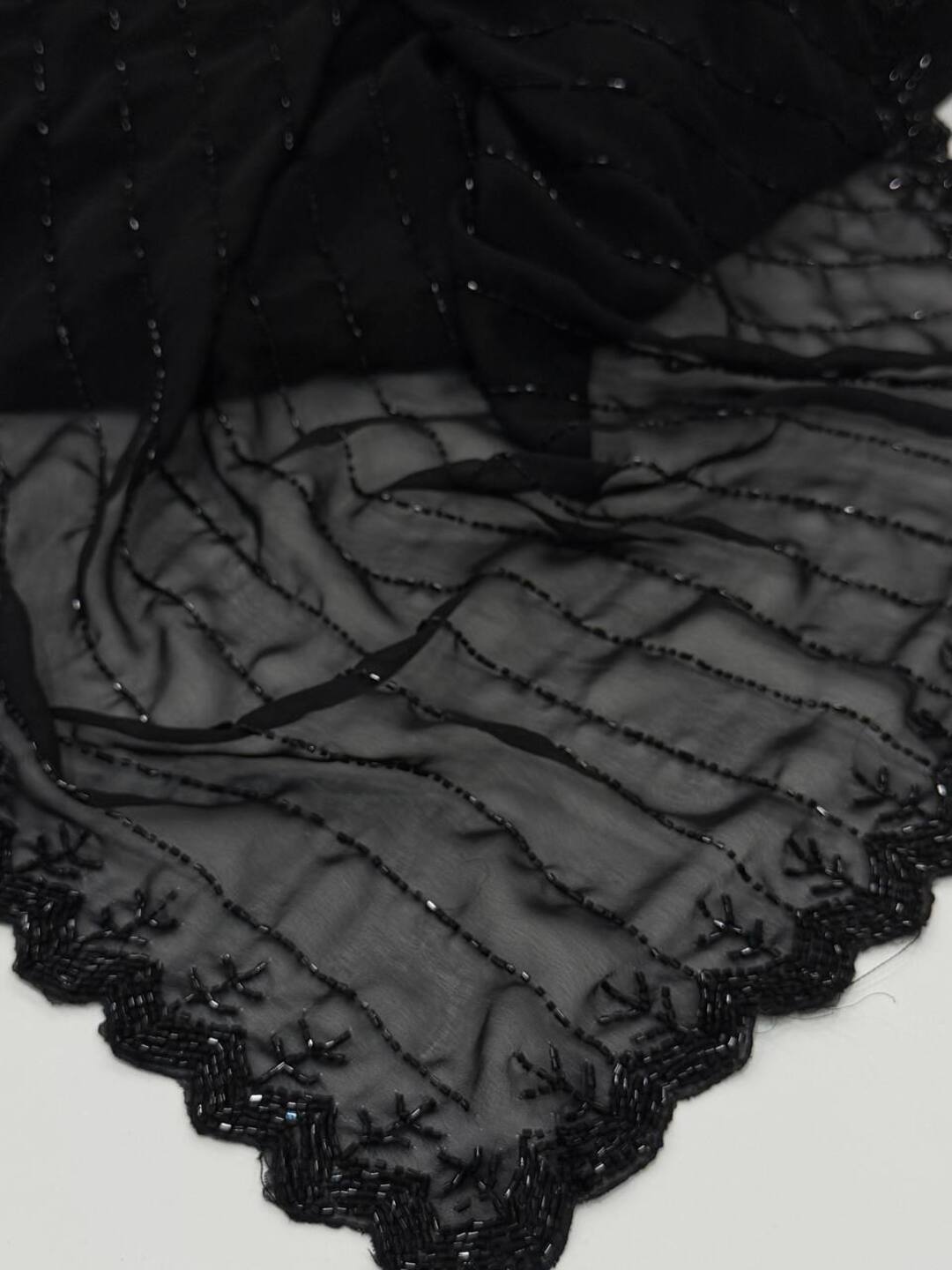 Black Georgette saree