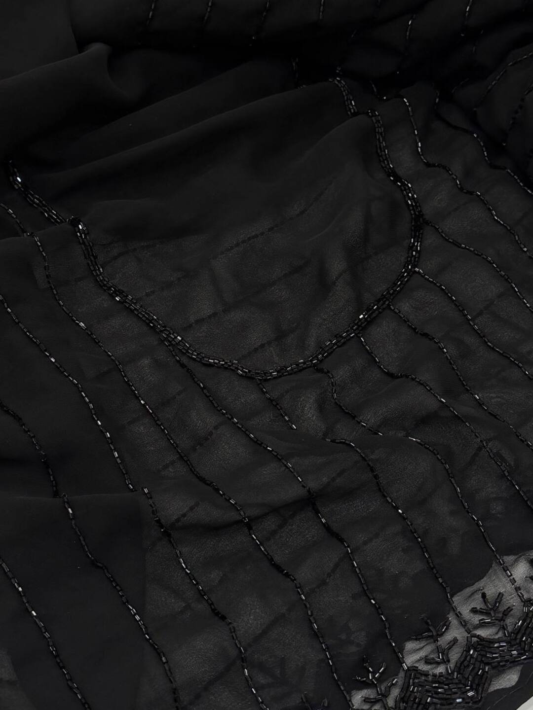 Black Georgette saree