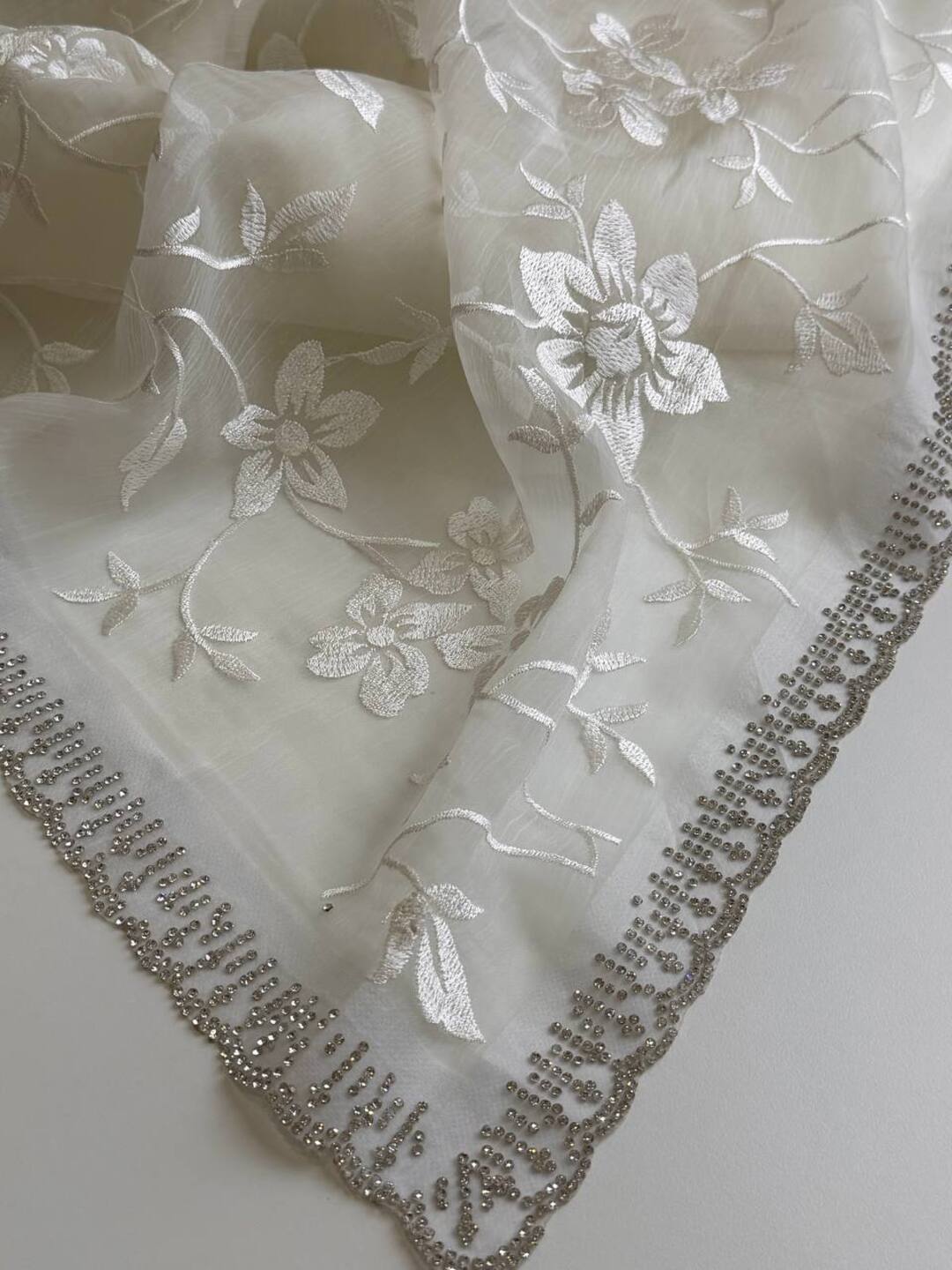 Pure White Georgette saree