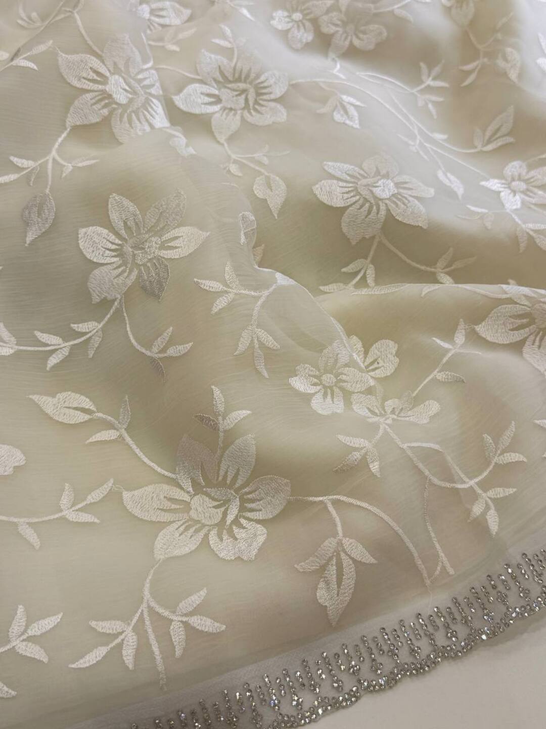 Pure White Georgette saree