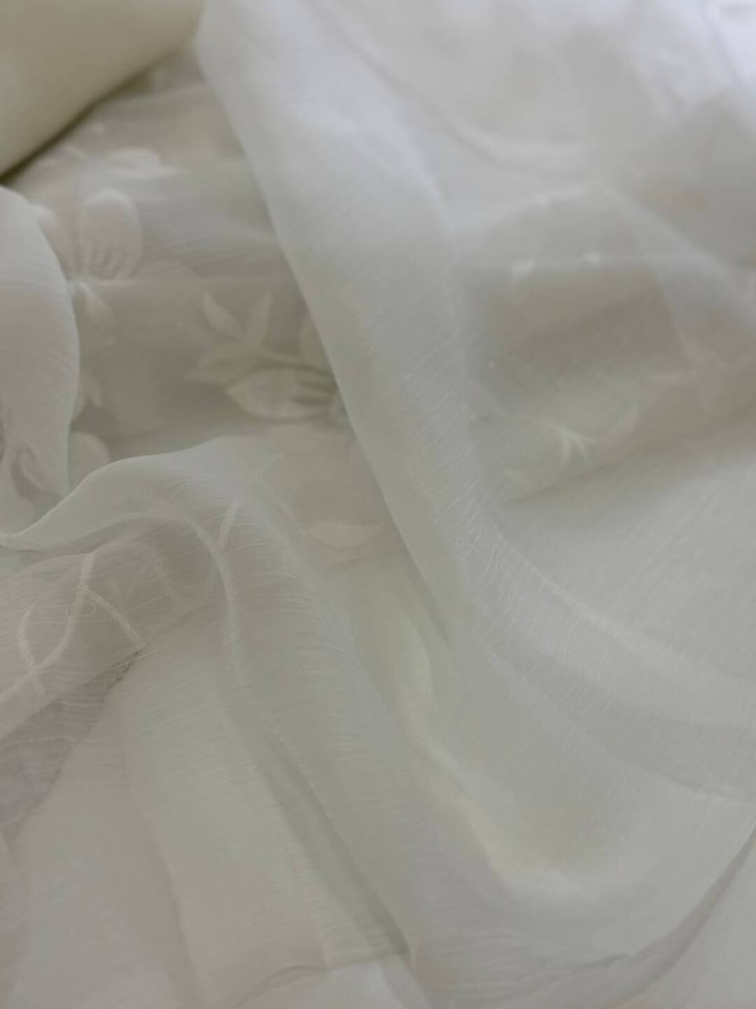 Pure White Georgette saree
