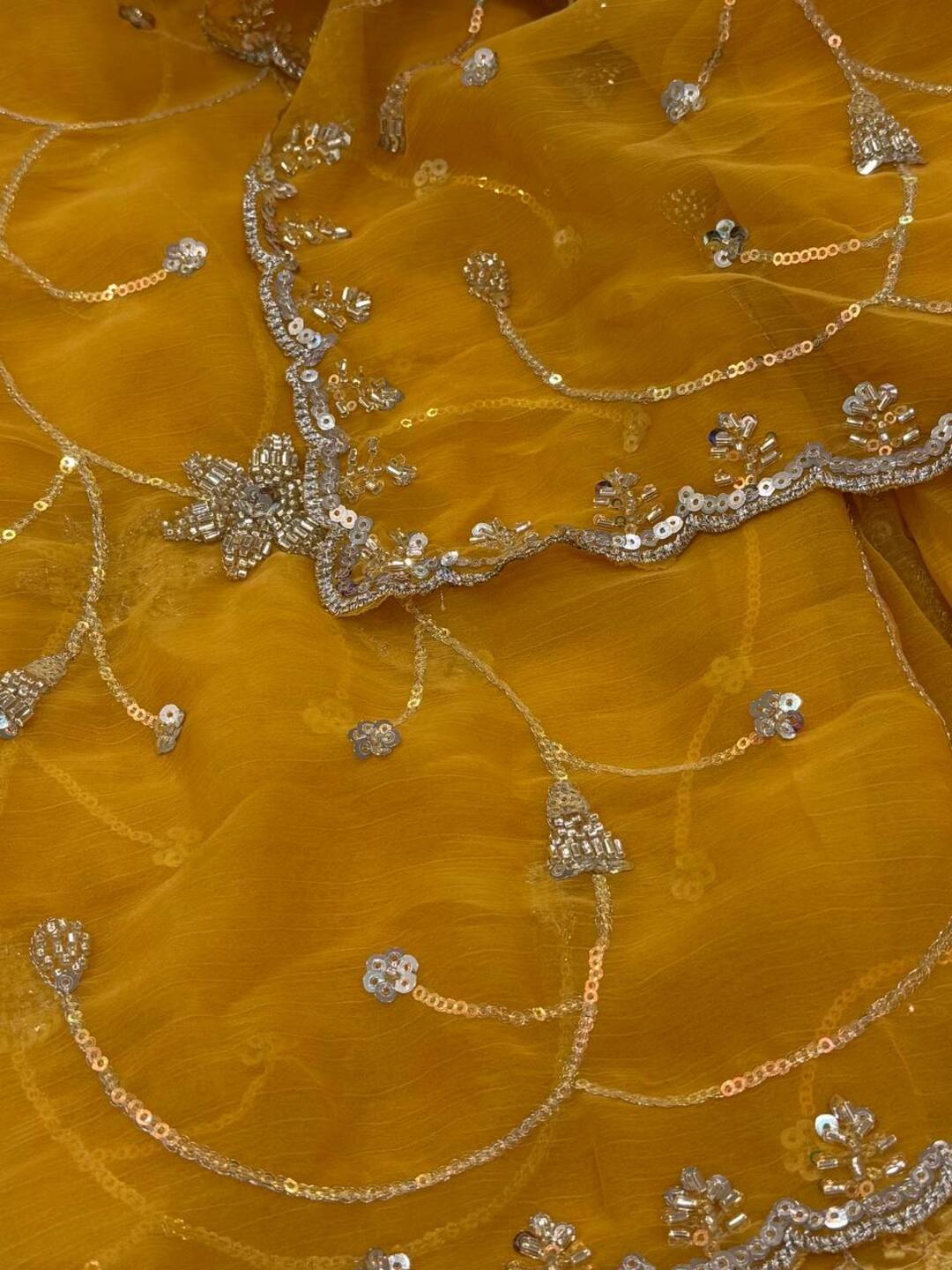 Orange Georgette saree
