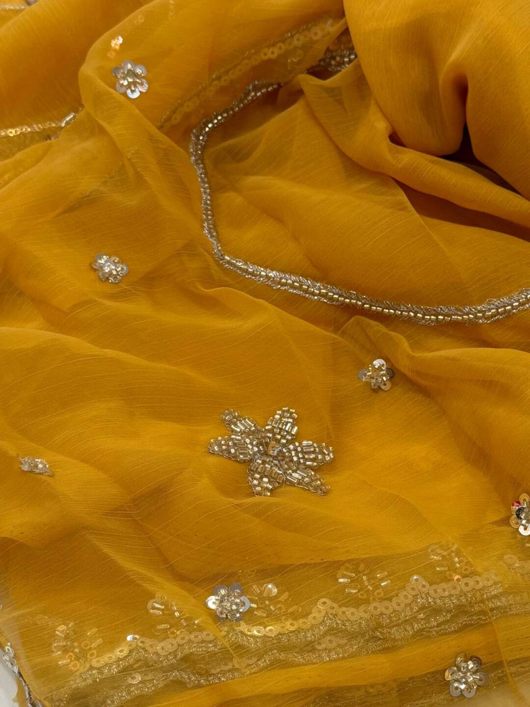 Orange Georgette saree