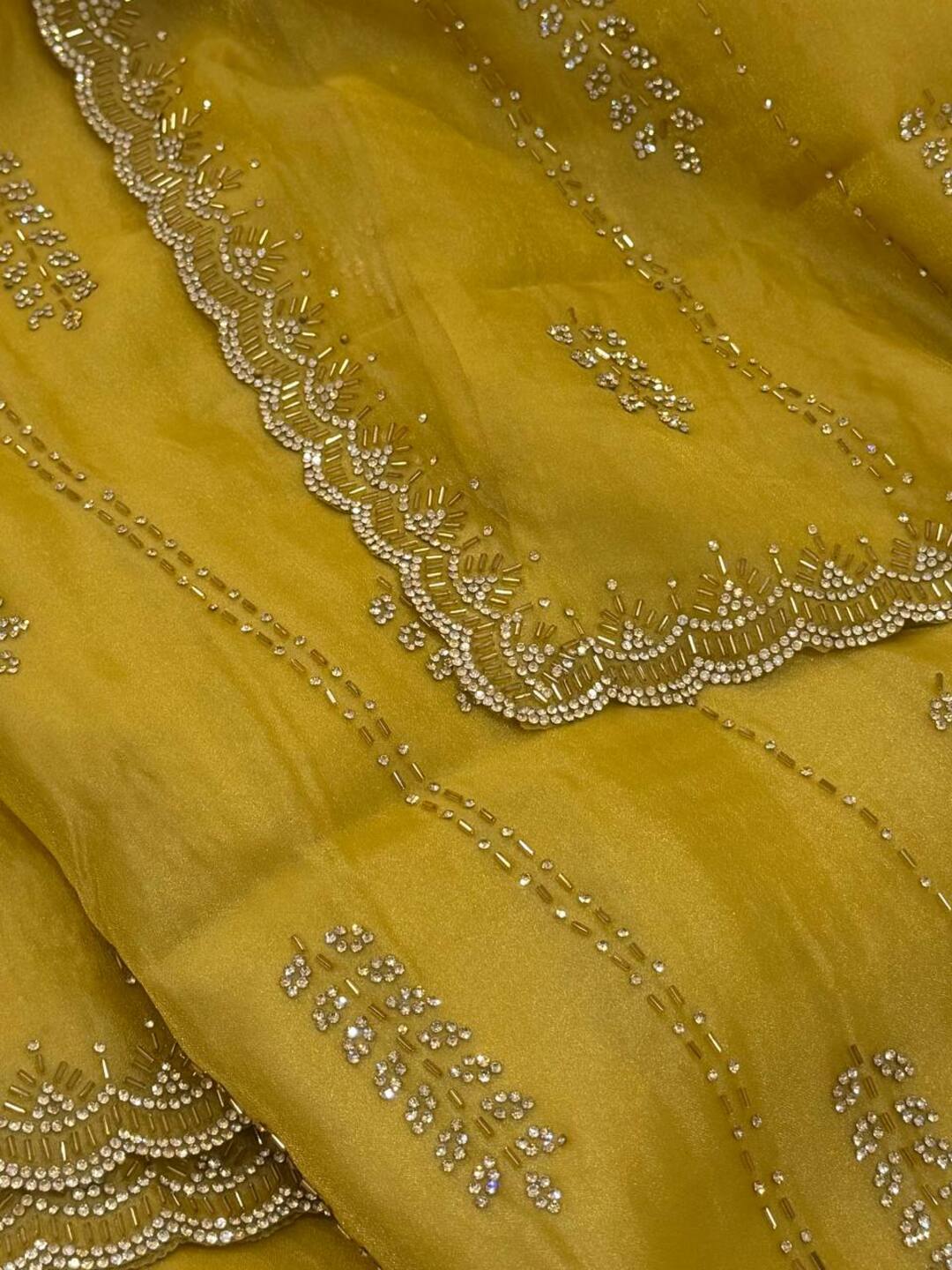 Golden Yellow Georgette saree