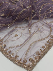 Lavender Purple Georgette saree