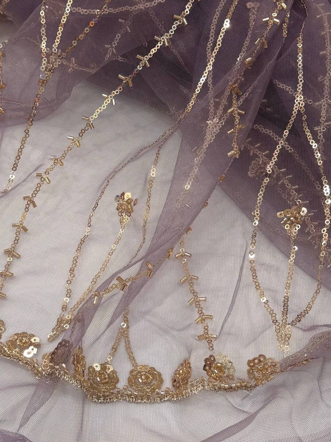 Lavender Purple Georgette saree