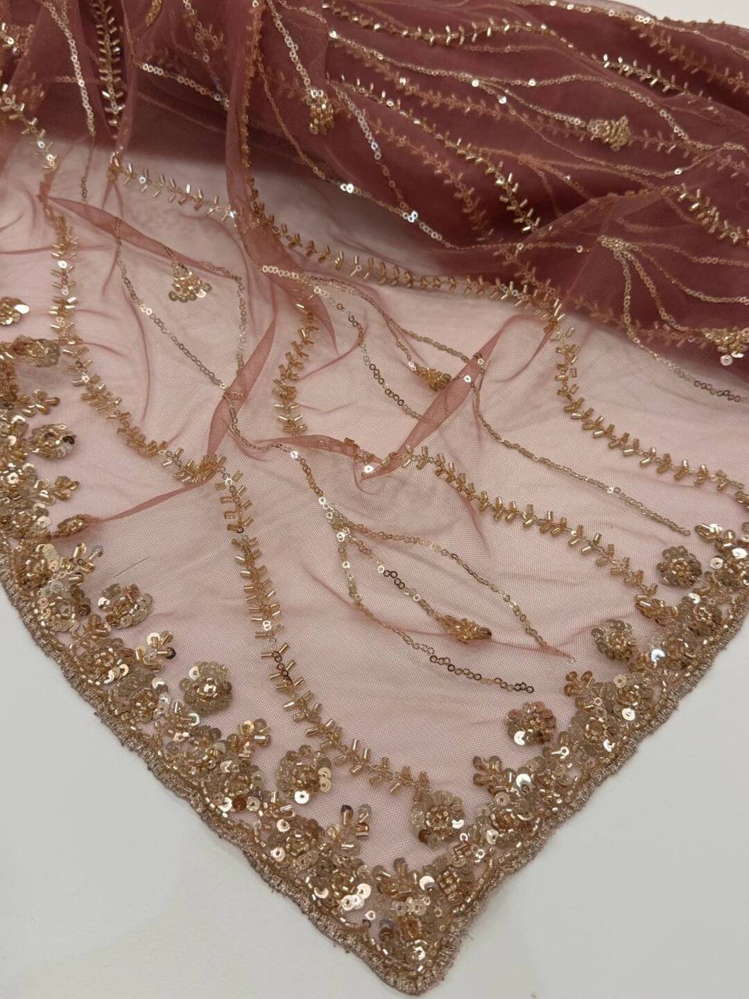 Dusty Pink Georgette saree