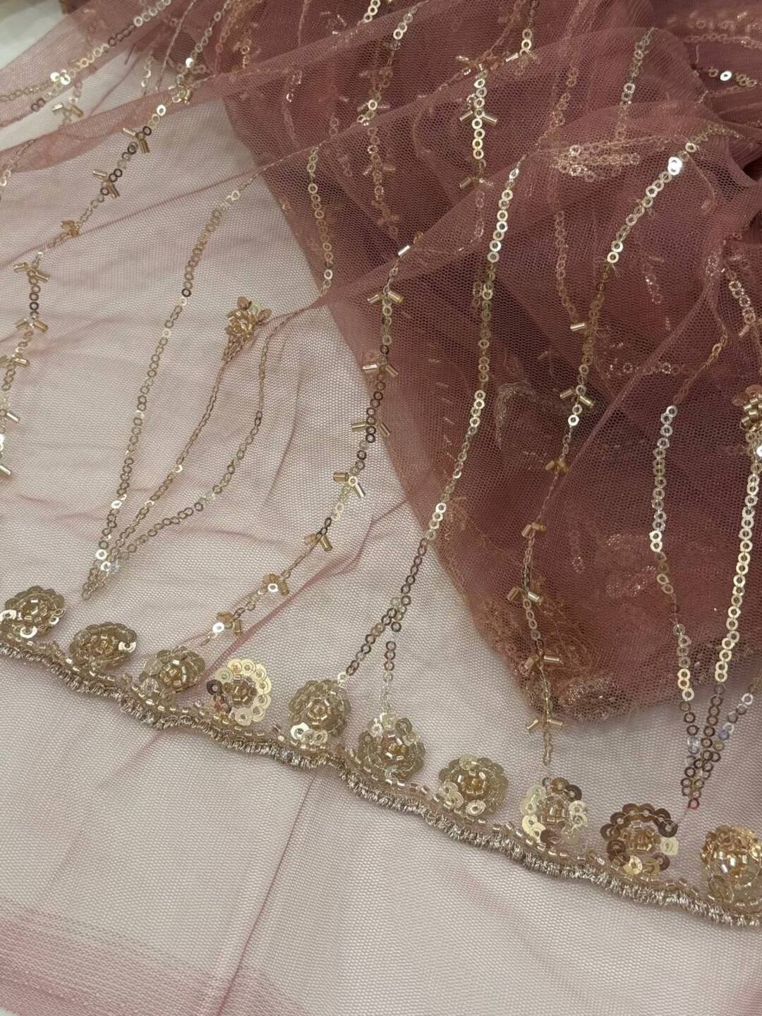 Dusty Pink Georgette saree
