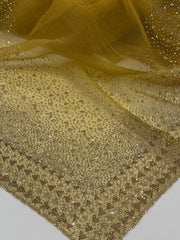 Gold Georgette saree