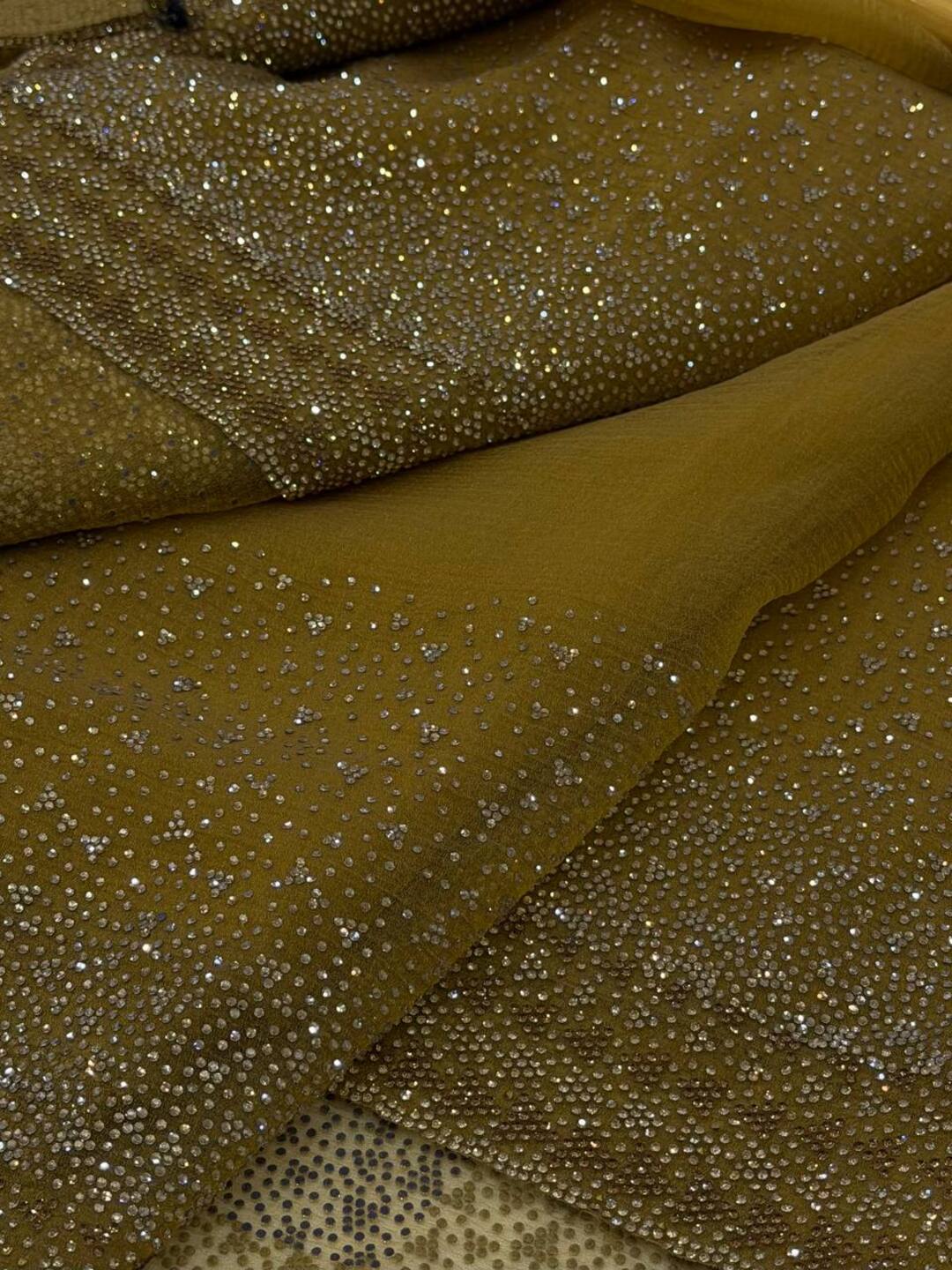 Gold Georgette saree