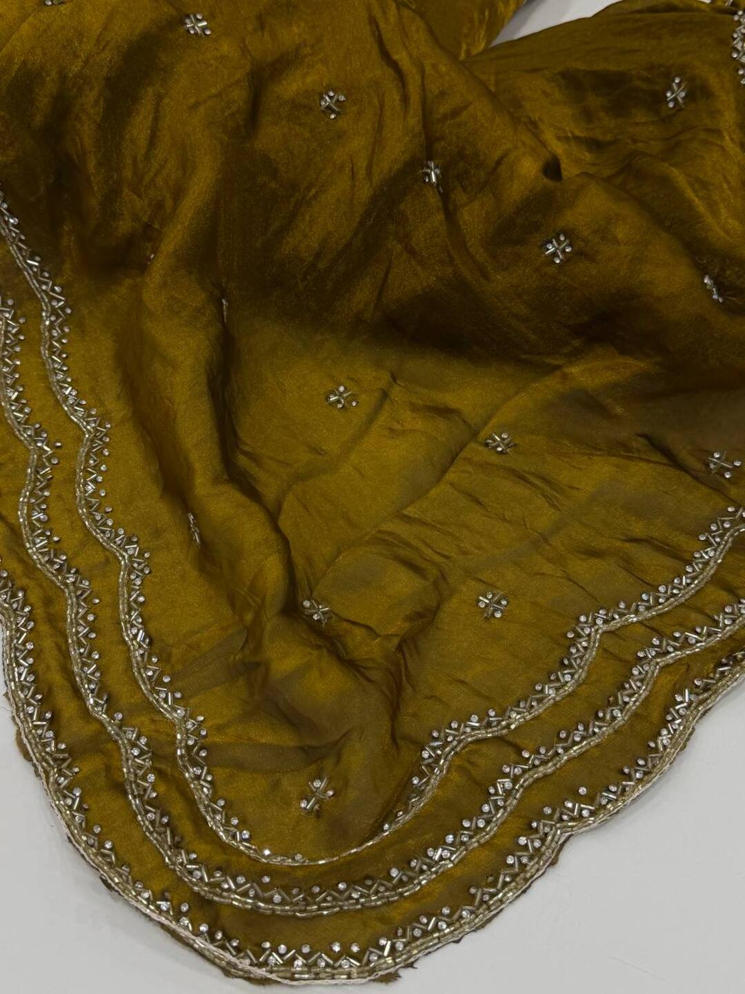 Olive Yellow Georgette Saree