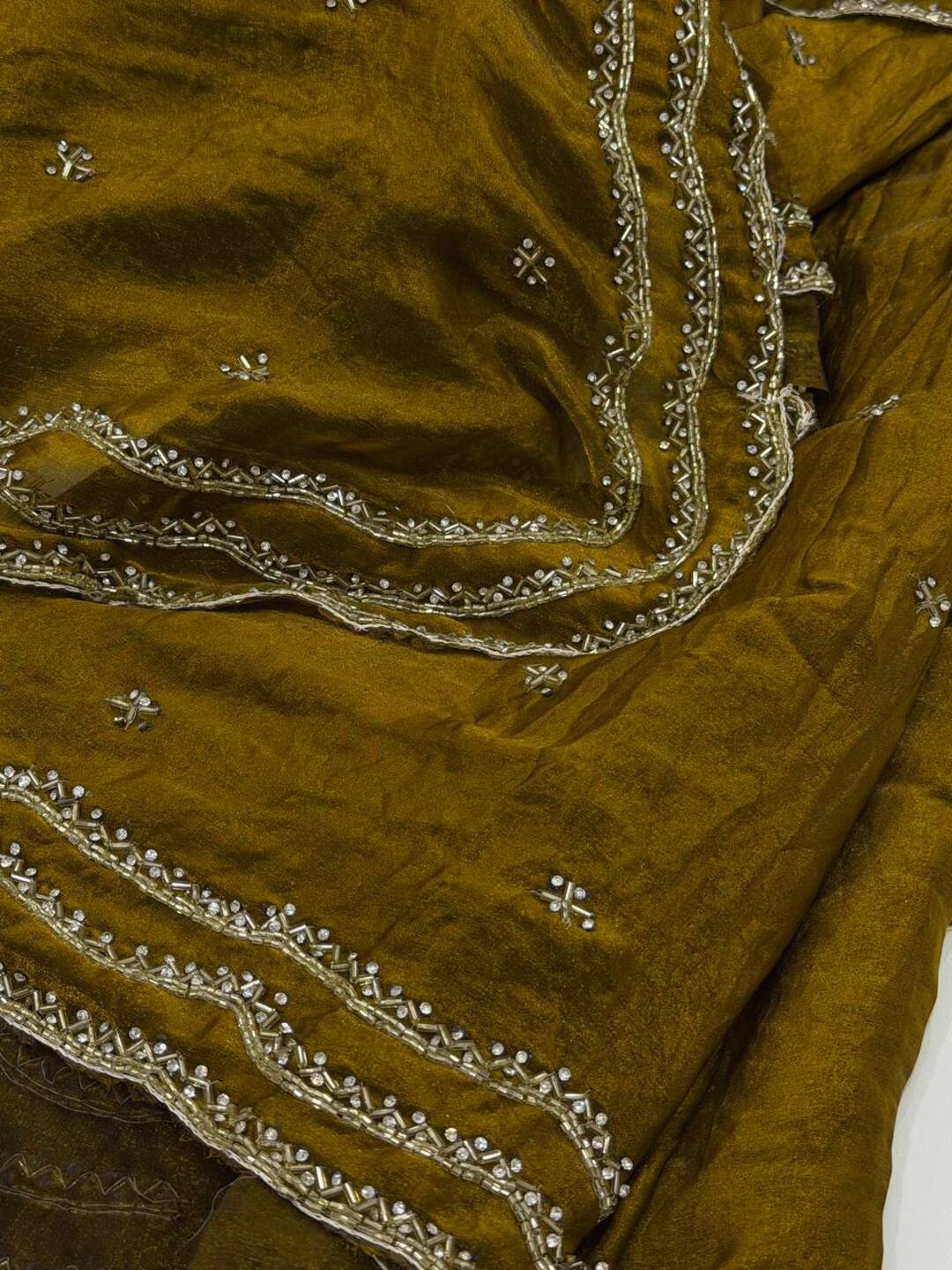 Olive Yellow Georgette Saree