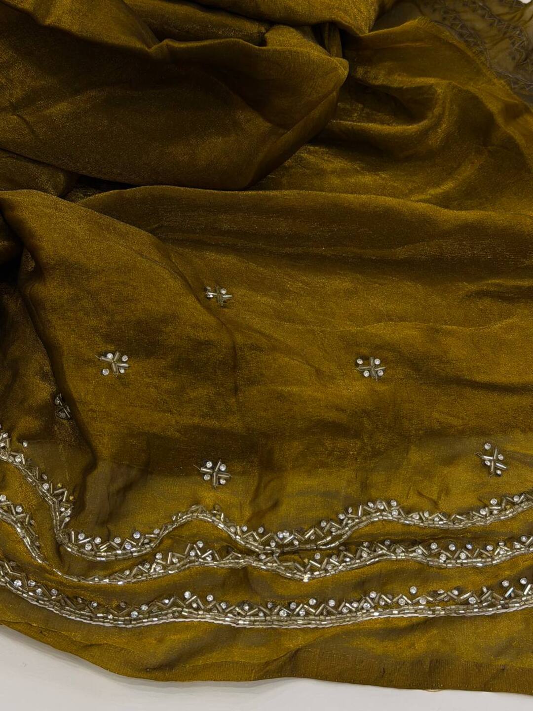 Olive Yellow Georgette Saree