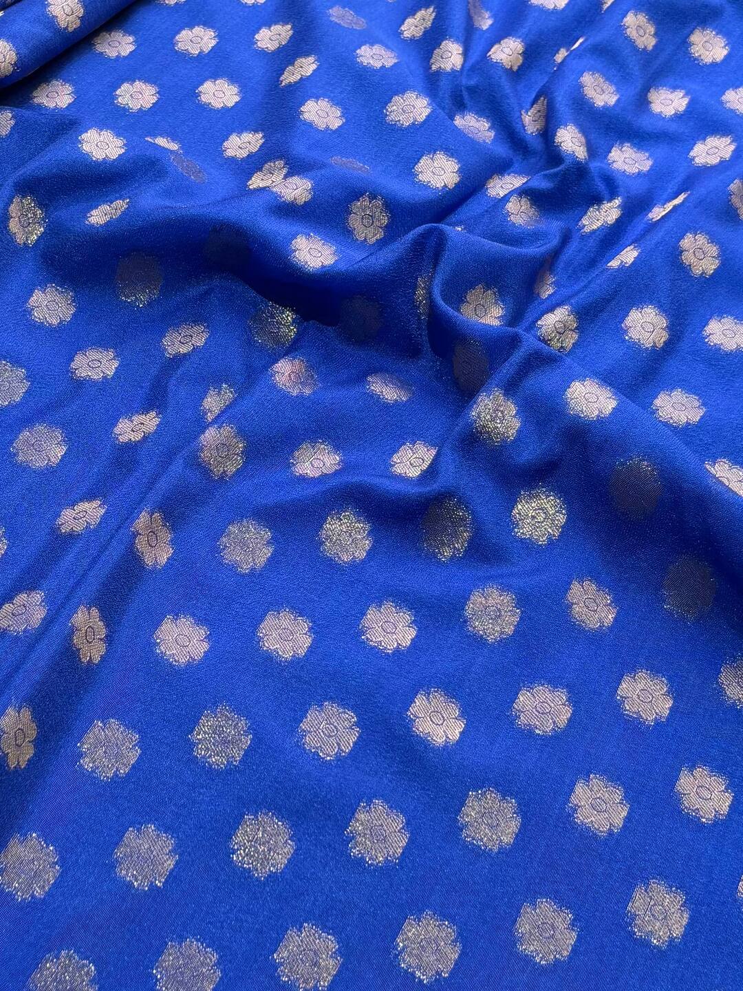Royal Blue Banaras Chiffon Saree