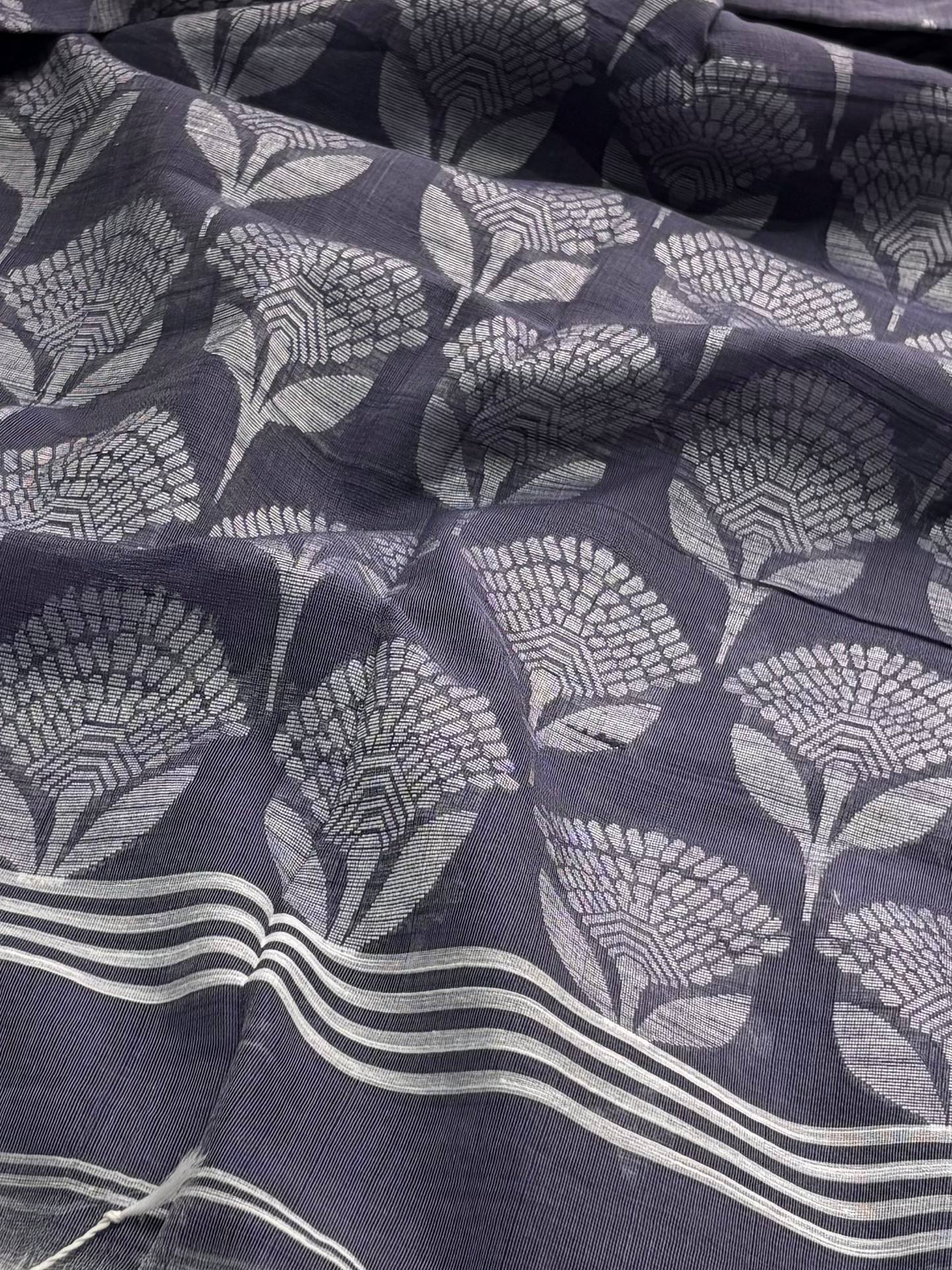 Grey Kadhi Cotton Saree