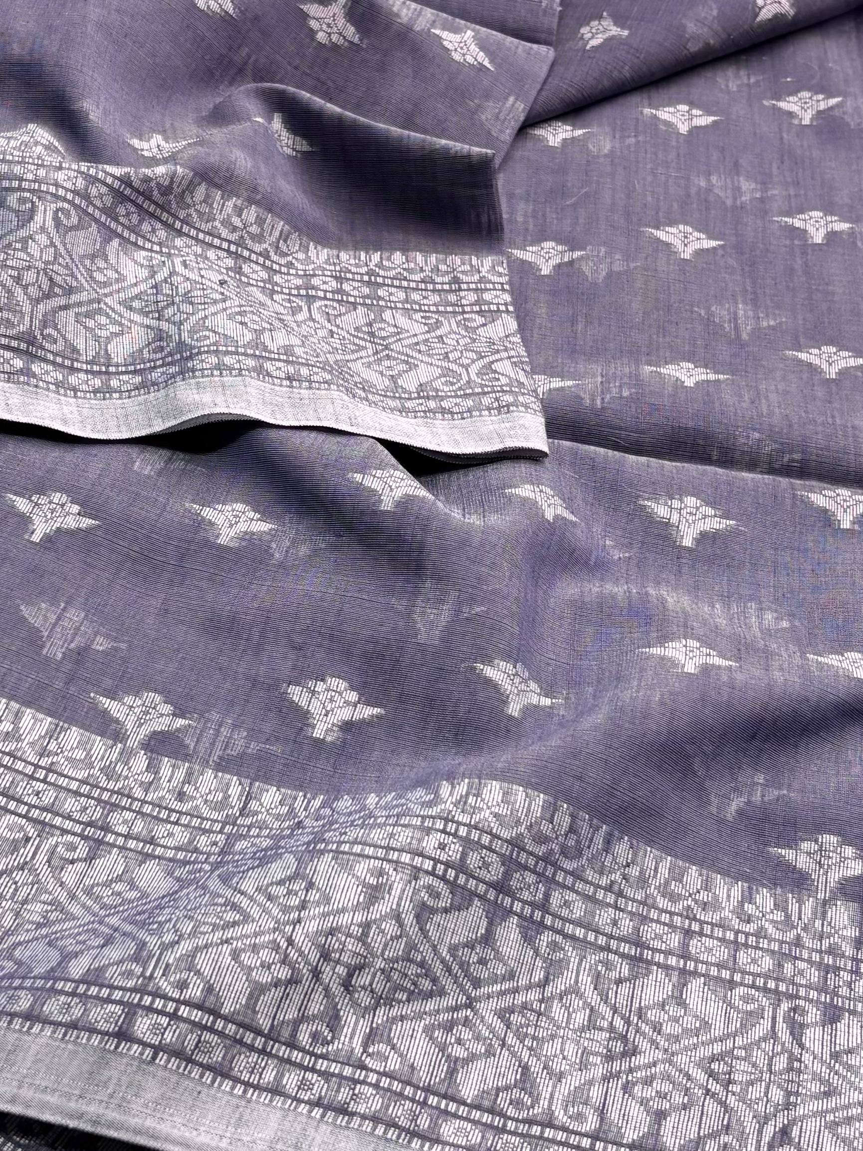 Grey Kadhi Cotton Saree