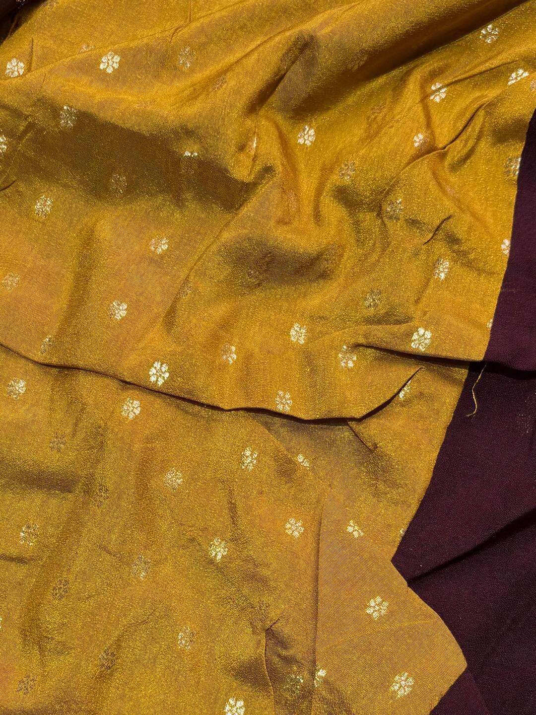 Wine Purple Chiffon Saree