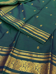 Peacock Green Semi Kanchi Silk Saree
