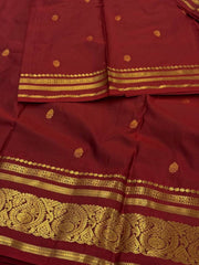Burnt Orange Semi Kanchi Silk Saree