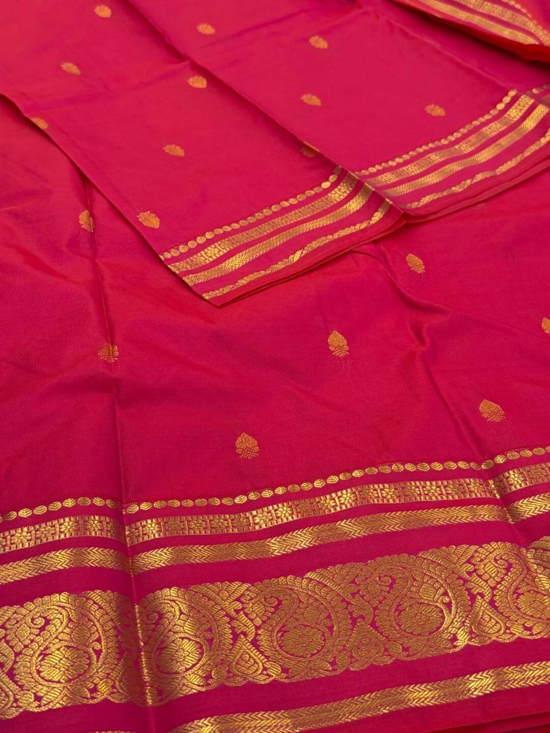 Dual Tone Pink Semi Kanchi Silk Saree