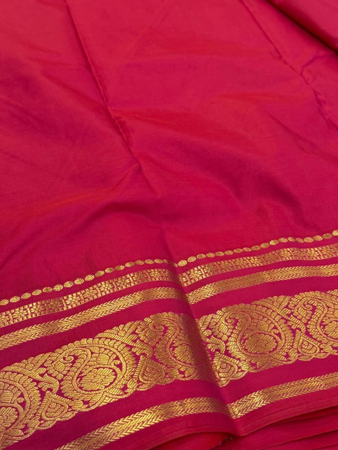 Dual Tone Pink Semi Kanchi Silk Saree