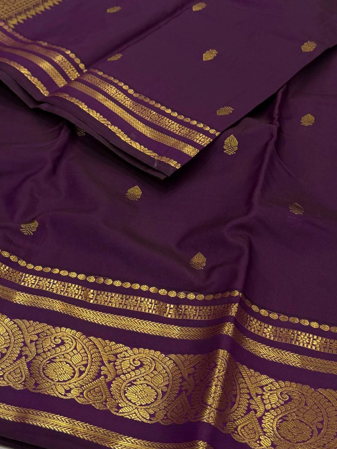 Royal Purple Semi Kanchi Silk Saree