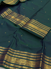 Teal Blue Semi Kanchi Silk Saree