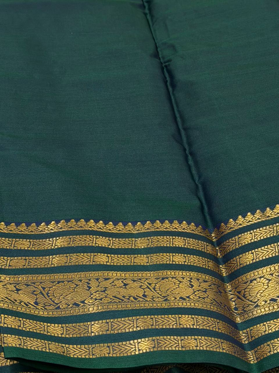 Teal Blue Semi Kanchi Silk Saree