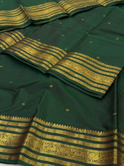 Dark Green Semi Kanchi Silk Saree