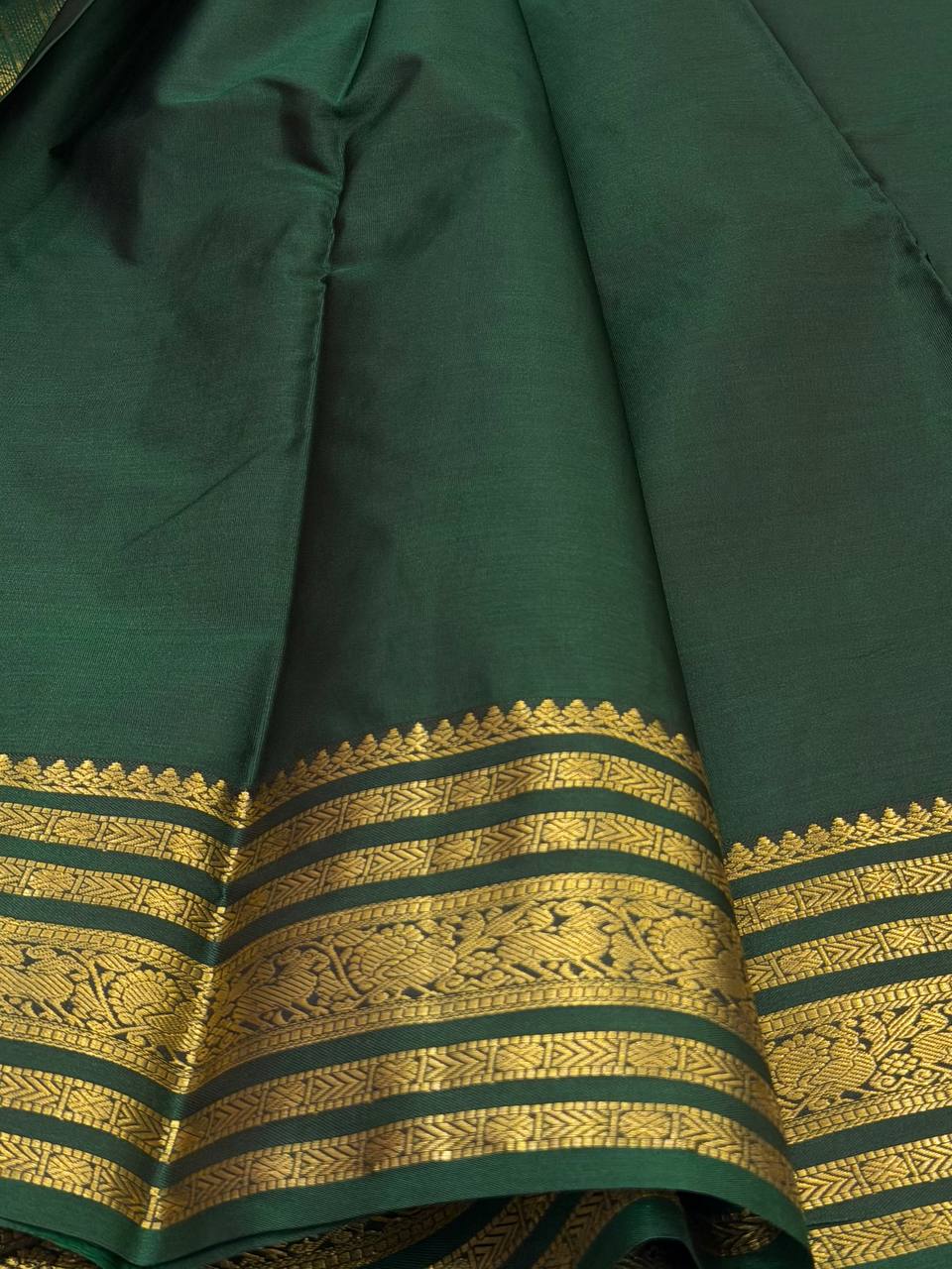 Dark Green Semi Kanchi Silk Saree